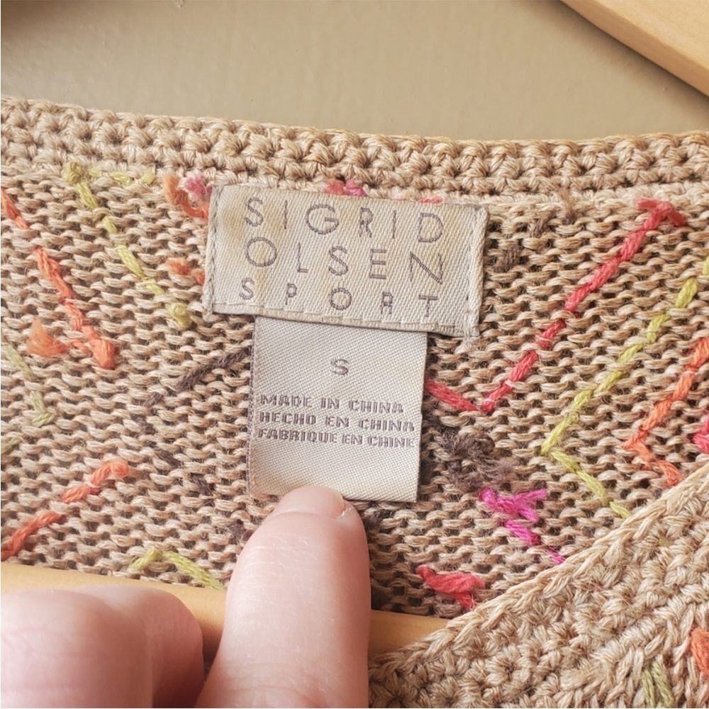 Crocheted Knit Bead Sigrid olsen Sport Cardigan - Picture 7 of 14